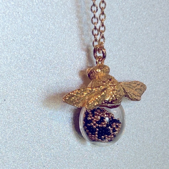 NEW Bee Shaker N1479MV Necklace 18K Gold Vermeil Blown Glass Crystal C Weitzman - Picture 9 of 11